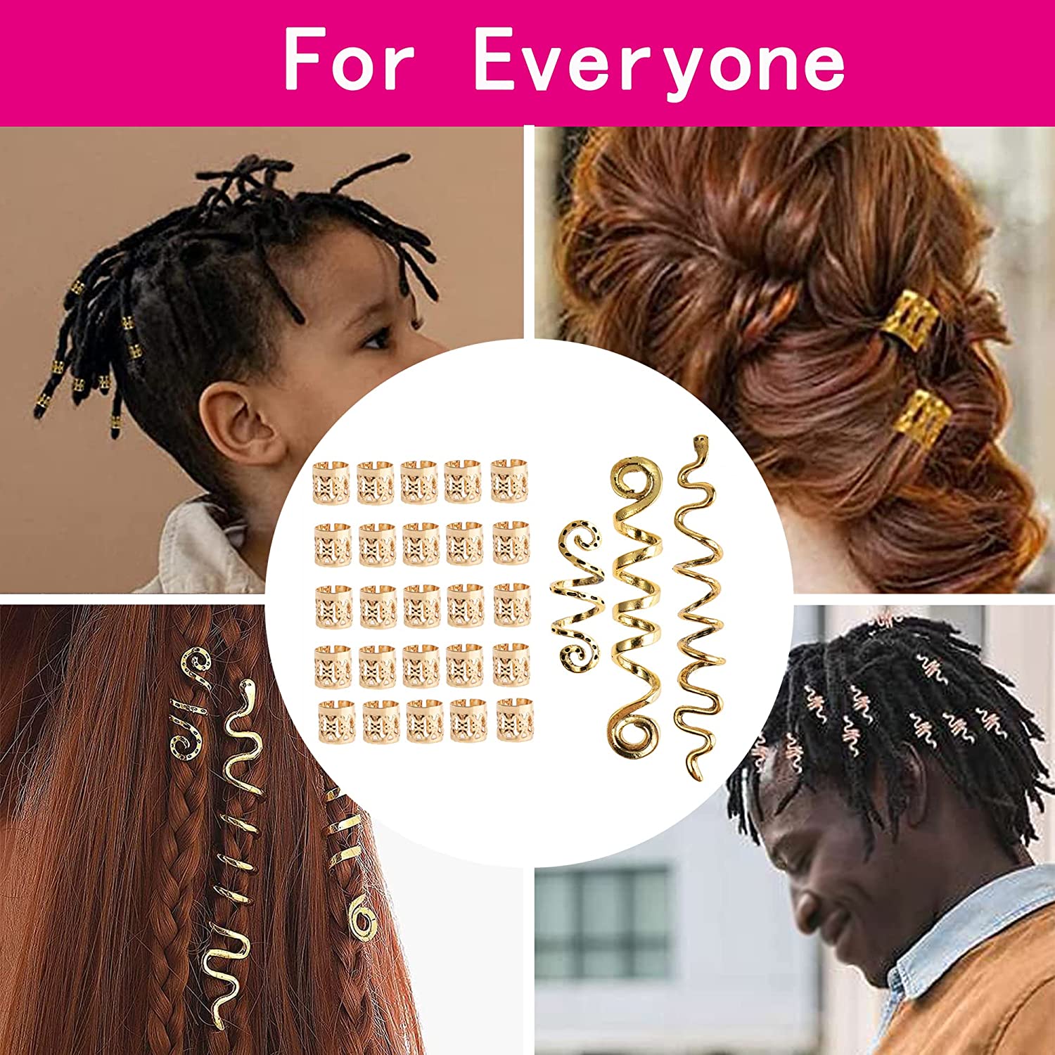 Hair Accessories Dreadlocks Jewellery, Metal Hair Beads Clips